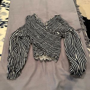 Zara striped wrap top